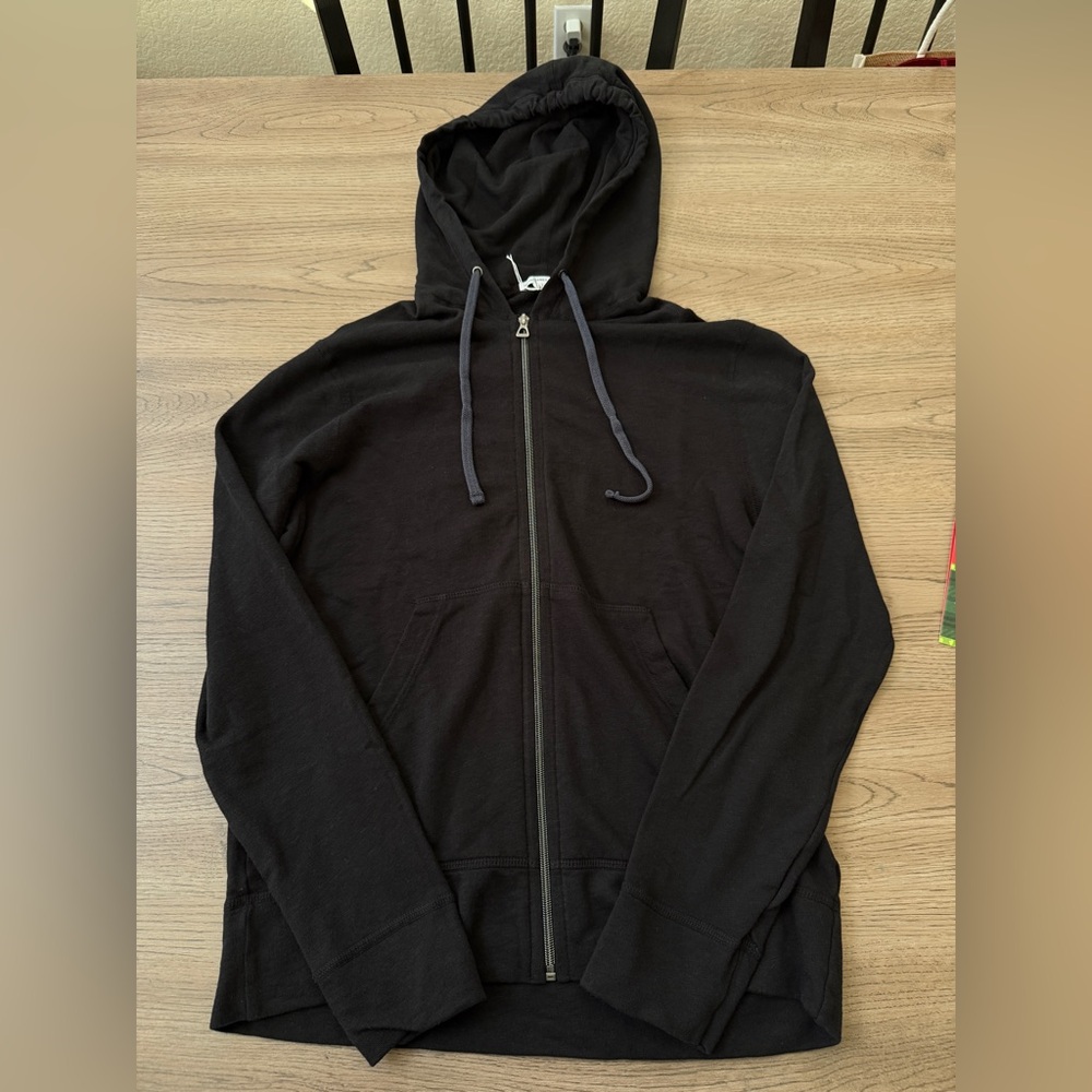 NWOT James Perse Vintage French Terry Zip Up Black Graphic Hoodie Sz 1 $230